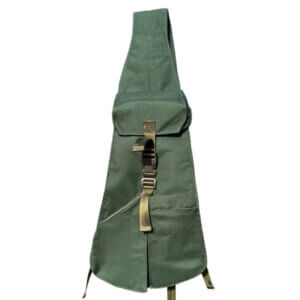 Pinter Studio Forest Green Track Unisex Waterproof Canvas Sling Bag/w. Plastic Straps Slides