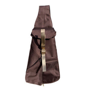 Pintér Studio Brown Avenue Unisex Waterproof Canvas Sling Bag/w. Golden Metal Straps Slides